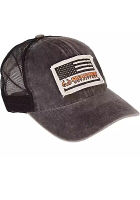 #ad Realtree Outfitters Realtree Camo American Flag Black Patch Hat $7.99
