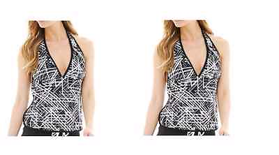 #ad WOMEN#x27;S CHAMPION NETWORK PRINT V NECK SWIM TOP TANKINI NEW WITH TAGS MSRP$44 $9.44