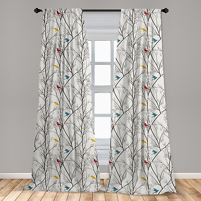 #ad Birds Microfiber Curtains 2 Panel Set for Living Room Bedroom in 3 Sizes $26.99