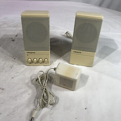 #ad Vintage Creative Computer Speakers Model SBS20 3.5mm Jack Sound Blasters Working $29.99