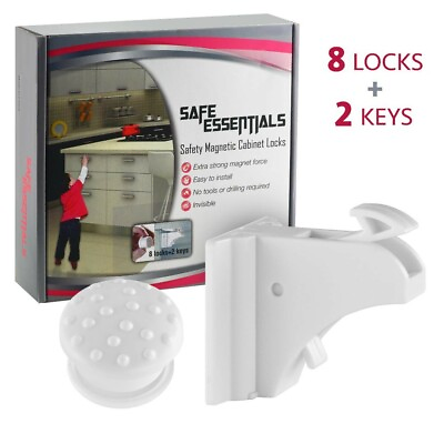 #ad Safe Essentials Magnetic Cabinet Locks Child Safety Invisible 8 Pack $9.99