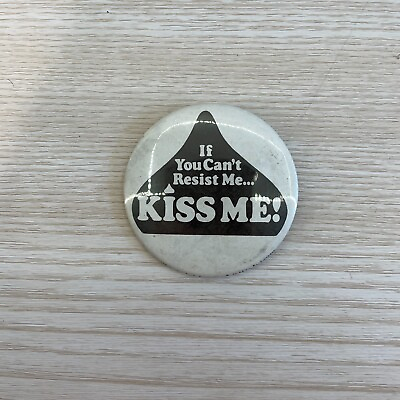 #ad Kiss Me Resist Me White Black Circle Shape Outdoor Fashion Brooches Pins $25.99