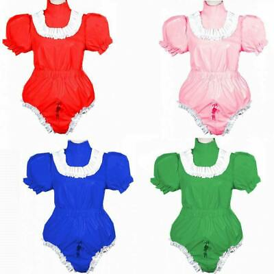 #ad Adult baby Romper vinyl Maid Sissy Pvc Lockable Cosplay Costumes Tailor made $63.99