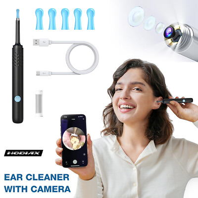 #ad LED Ear Wax Remover Cleaner Ear Camera HD Otoscope Light Ear Pick Cleaning Set $14.39