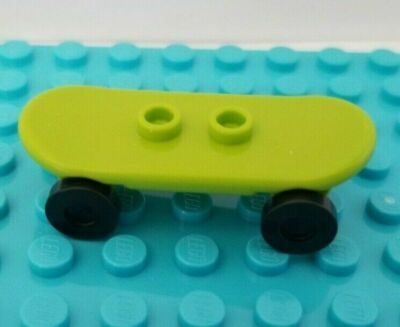 #ad Lego New SKATEBOARD Lime Green Girl Boy Sports Wheels Gear Minifigure Extreme $2.30