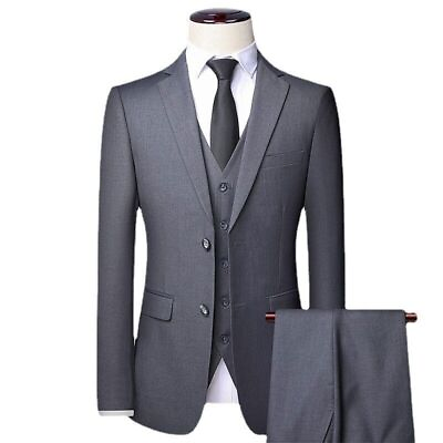 #ad Blazer Waistcoat Trousers Men Business Gentleman Suit 3 piece Suit $77.88