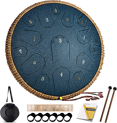 #ad Steel Tongue Drum 15 Note 14 Inch Tongue Drum Tongue Drum Instrument Hand $96.27