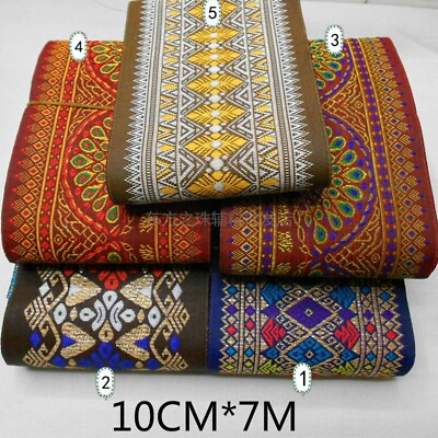 #ad Jacquard Ribbon Braid Ethnic Lace Webbing Vintage Embroidery Trim DIY Craft $13.69