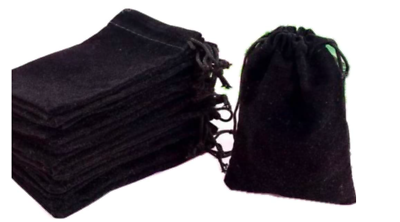 #ad 50 Black Velvet Jewelry Pouch Bag Gift Small Cloth Drawstring Ring Bracelet 4x3 $15.48
