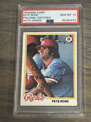 #ad 1978 Topps PETE ROSE Signed 44 GAME HITTING STREAK Card #20 PSA DNA Auto 10 $249.99
