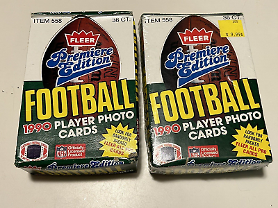 #ad 1990 Fleer Premiere Edition Football Player Photo Cards 65 Packs 1 New BX 36 $37.99