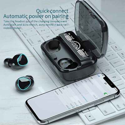 #ad TWS Bluetooth Earbuds Waterproof Bluetooth 5.3 Headset Noise Cancelling Wireless $7.99