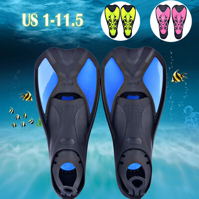 #ad US Size 1 11.5 Swim Fins Snorkeling Short Blade Diving Fins Training Flippers $19.11