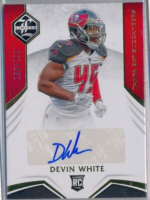 #ad DEVIN WHITE 2019 Panini Limited ROOKIE AUTO 199 = Tampa Bay Buccaneers RC $35.99