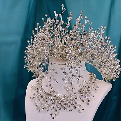 #ad Wedding Crown Hair Jewelry Baroque Rhinestone Tiaras Princess Accessories $64.14