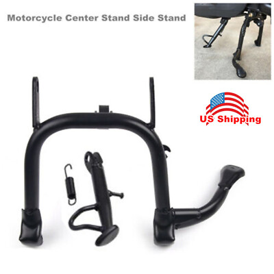 #ad Motorcycle Double Foot Side Stand Center Stand Parking Leg Kickstand Adjustable $63.59