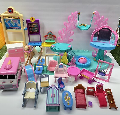 #ad Barbie And Chelsea Doll Playsets Horse Furniture School Mermaid Set Incomplete $18.00
