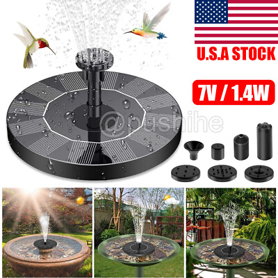 #ad Bird Bath Fountain Solar Powered Water Pump Floating Outdoor Pond Garden Pool US $11.79