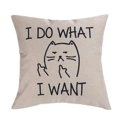 #ad Cute Cat Home Decor Square Cotton Linen Pillow Cover 18x18 Inch Cat Pillow Case $10.95