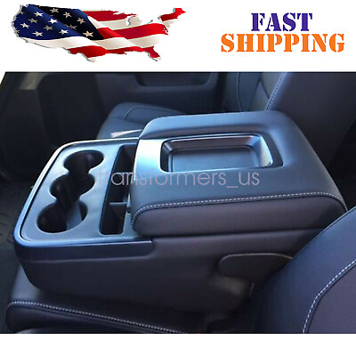 #ad Console Lid Armrest Replace Cover Fits Chevy Silverado GMC Sierra 14 18 Black $9.85