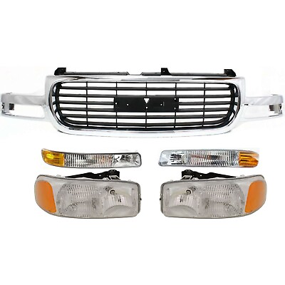 #ad Grille Assembly Kit For 2000 2006 GMC Yukon With Headlight and Parking Light $250.43