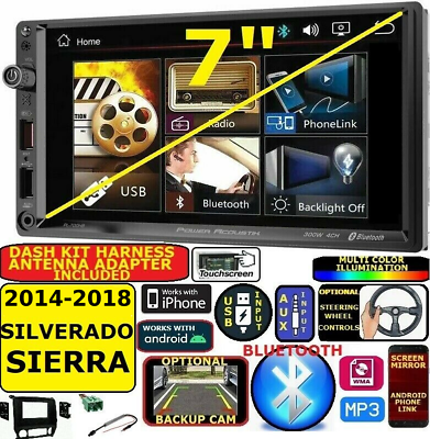 #ad 2014 2018 SIERRA SILVERADO POWER ACOUSTIK BLUETOOTH USB CAR RADIO STEREO PKG $229.99