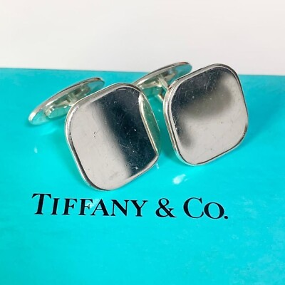#ad Tiffany amp; Co. Cufflinks Sterling Silver Square type Mirror Surface $219.99