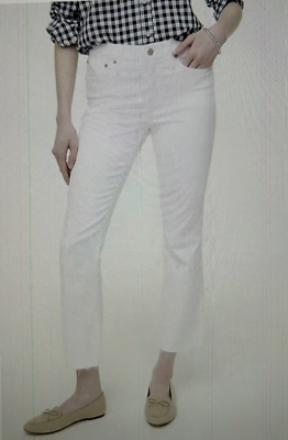 #ad J.CREW Mid Rise Flare Crop Signature Stretch White Jeans $79.98