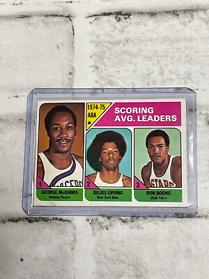 #ad Topps 1974 75 #207 ABA Scoring Leaders Julius Erving EX Condition Vintage Card $7.22