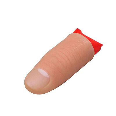 #ad Thumb Tip Finger Fake Trick Vinyl Fun Toy Joke Prank Props Vanish Red Silk $6.74