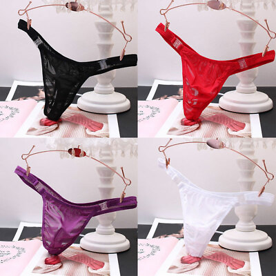 #ad Mens Sexy G String Briefs Thong Lingerie Adjustable Lace Underwear Underpants $2.75