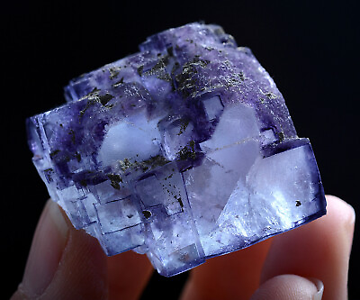 #ad 51g Natural Phantom Purple Fluorite amp; Pyrite Mineral Specimen Yaogangxian China $189.99