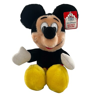 #ad Mickey Mouse Plush Doll Toy Walt Disney World Disneyland Park 12” Vintage $14.99