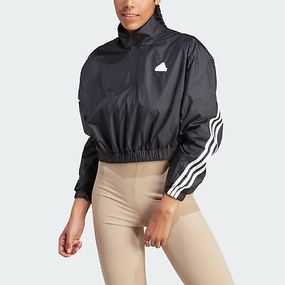 #ad adidas women Future Icons 3 Stripes Woven 1 4 Zip Jacket $38.00
