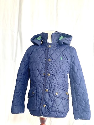 #ad Jacket for Kids Ralph Lauren Blue Size 6 Youth Unisex Detachable Hooded Qui $95.00