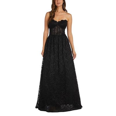 #ad Morgan amp; Co. Womens Lace Padded Bust Fit amp; Flare Dress Gown Juniors BHFO 9714 $57.99