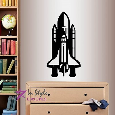 #ad Vinyl Decal Space Ship Shuttle Rocket Baby Boys Kids Nursery Room Sticker 78 $27.99
