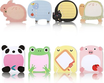 #ad 160Sheets Cute Sticky Notes Cartoon Animal Post It Notes Self Stick Memo Pads $7.98