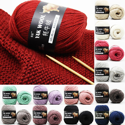 #ad 100g Balls Super Soft Yak Wool Yarn Crochet Hand Baby Warm Knitting Craft DIY C $6.39