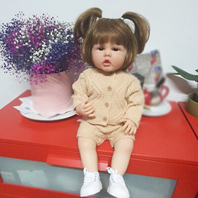 #ad NPK 55CM Reborn Doll Newborn Girl Toddler Full Body Silicone Vinyl Cute Girls $112.80