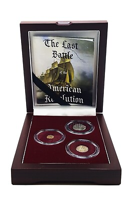 #ad Last Battle of American Revolution 3 Coin Boxed Collection Gold amp; Silver $249.99
