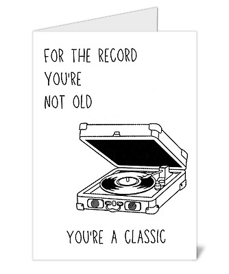 #ad FUNNY Birthday Card ‘For the Record’ Wife Husband Mom Dad Friend Vinyl Bday $6.99
