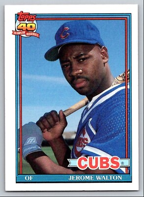 #ad 1991 Topps #135 Jerome Walton Chicago Cubs Baseball Card $0.99