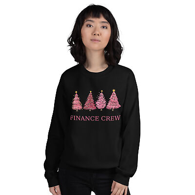 #ad Finance Crew Shirt Cute Pink Tree Christmas Gift Sweatshirt Sweater $36.00