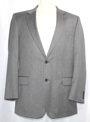#ad Jos A Bank Gray Wool Herringbone 2 Button Blazer Sport Coat Jacket Mens Size 43L $59.99