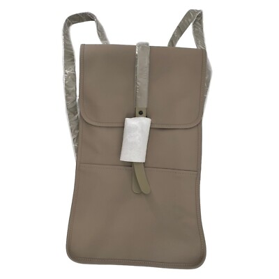 #ad RAINS New Backpack Tonal Taupe Laptop Pocket Lobster Clasp Closure Magnetic Flap $52.79