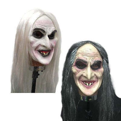 #ad Halloween Mask Long Hair Witch Full Face Scary Latex Mask Costume Dress Up $13.71