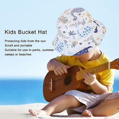 #ad Cute Kids Summer Bucket Hat Cartoon Pattern Outdoor Toddler TwoSided $11.82