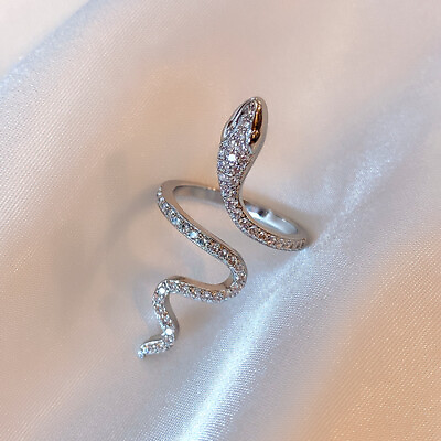 #ad Snake Shape Ring Women Silver Fashion Jewelry Ring Gift $0.99