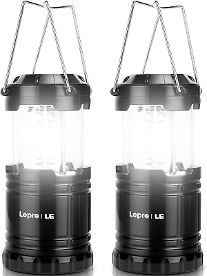 #ad LED Camping Lantern Portable Rechargeable Tent Flash Light Water Resistant 2pack $25.90